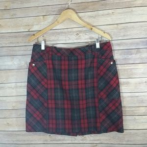 Eddie Bauer Red and Grey Plaid Skirt