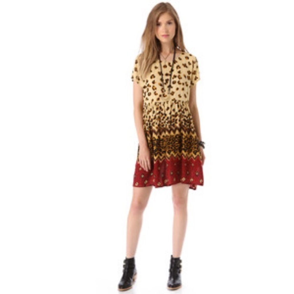MinkPink Cheetah Print Smock Dress