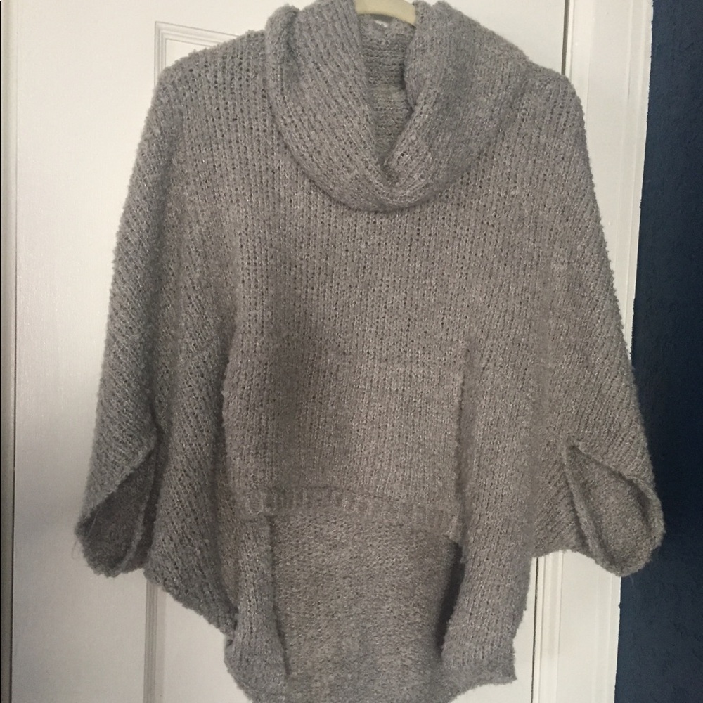 Gray poncho sweater