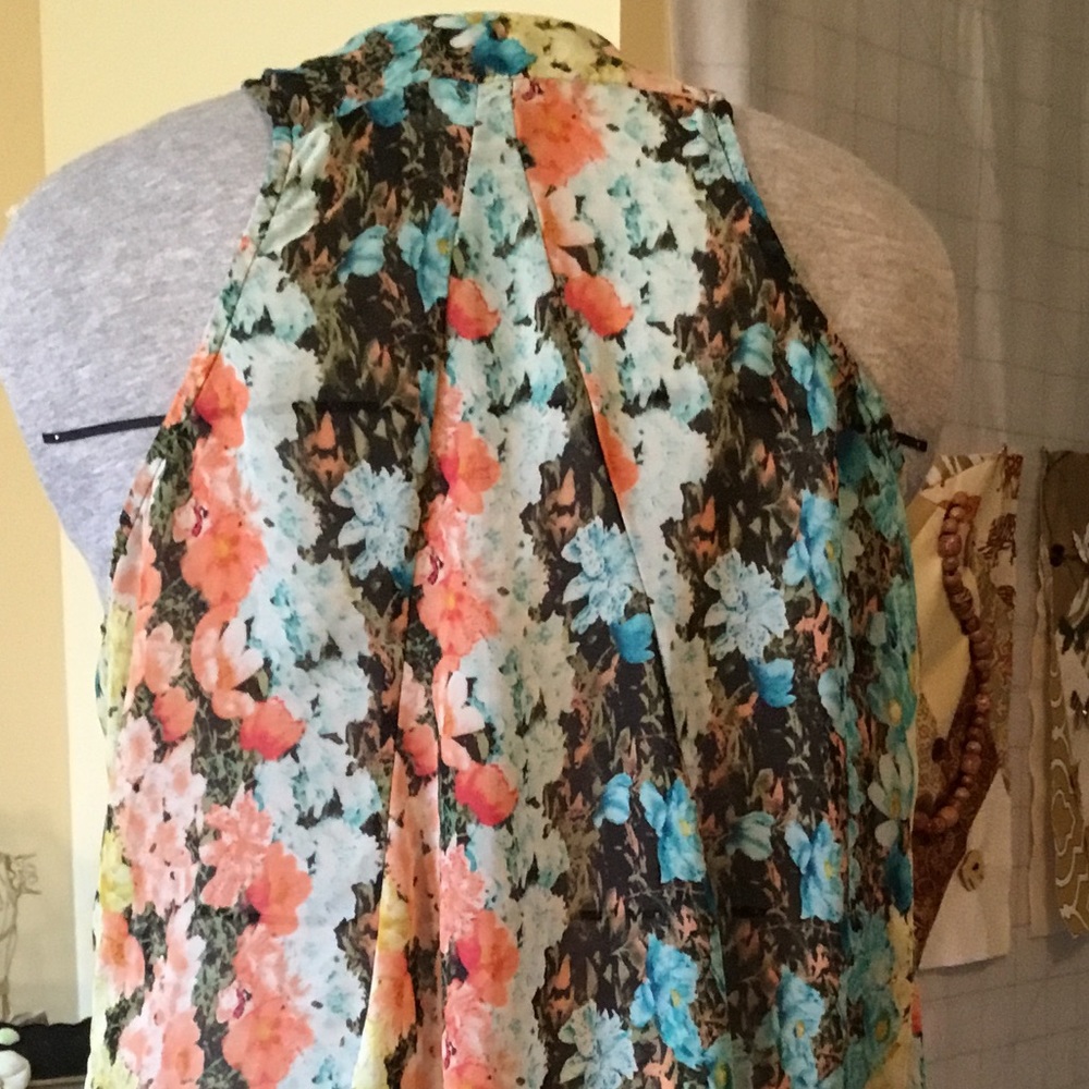 Sheer multi colored blouse!