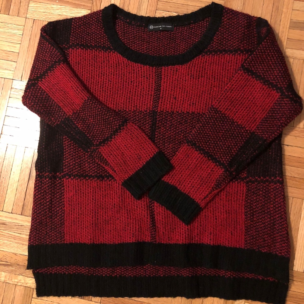 Plaid Sweater ❤️ Fashion To Figure Size 0x (12-14)