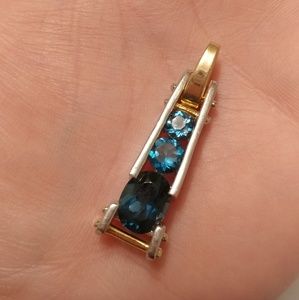 Estate Ross-Simons .925 London blue topaz pendant