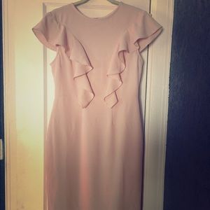 ASOS blush pink ruffle dress