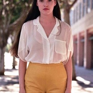 American Apparel short sleeve chiffon blouse white