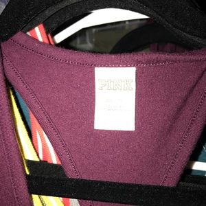 VS PINK XS Burgundy Racerback Tank