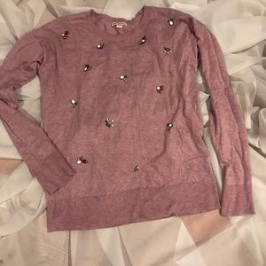 Lavender embellished sweater