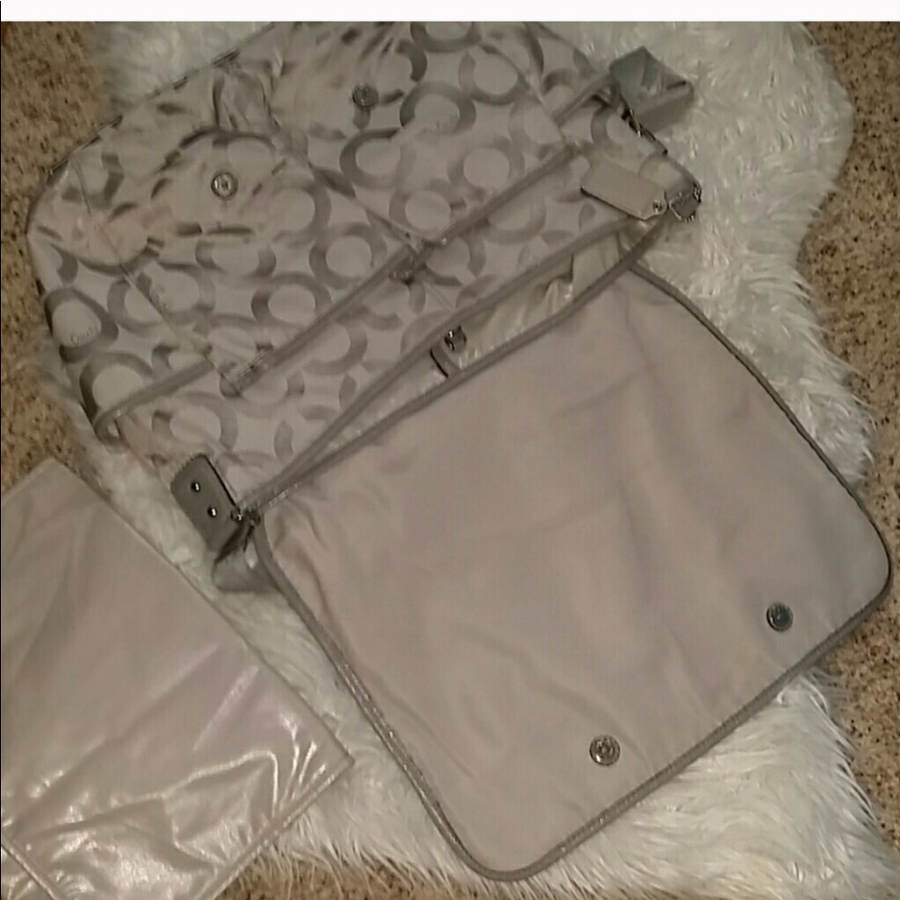 SOLD🤗Coach signature gray grey diaper bag SOLD🤗