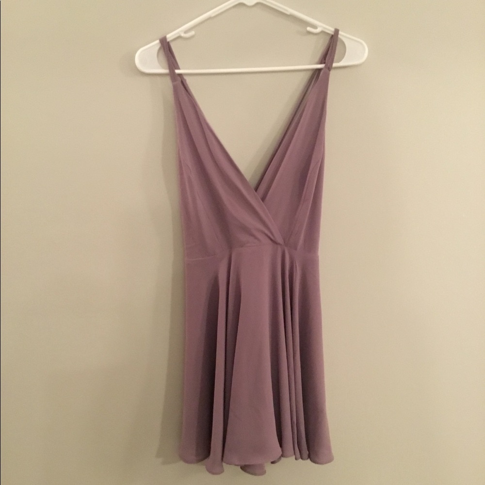 Purple plunge neck Urban Outfitters dress