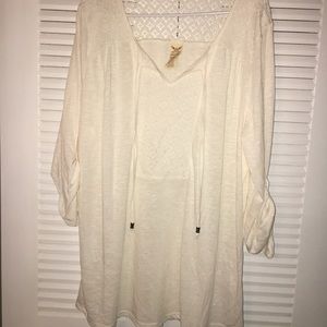 3x cream colored 3/4 sleeve