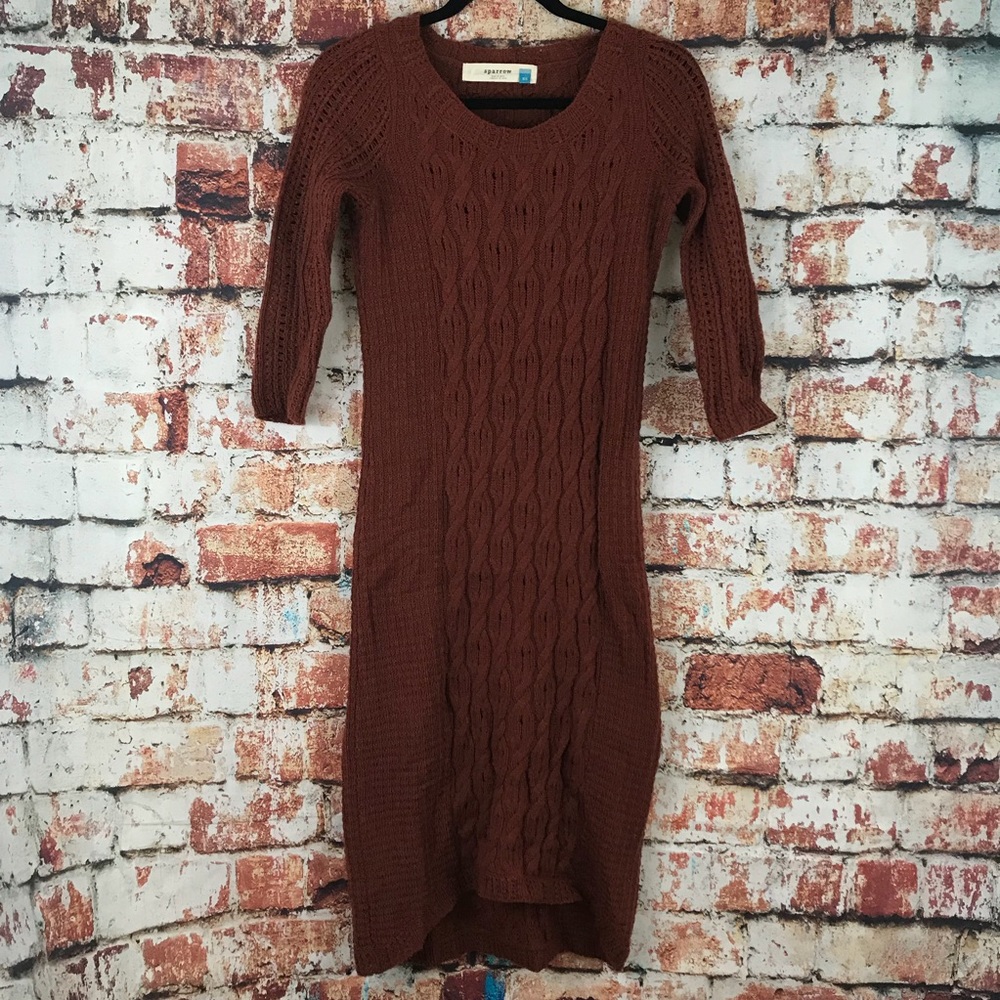 Sparrow Anthropologie cabled heavens dress