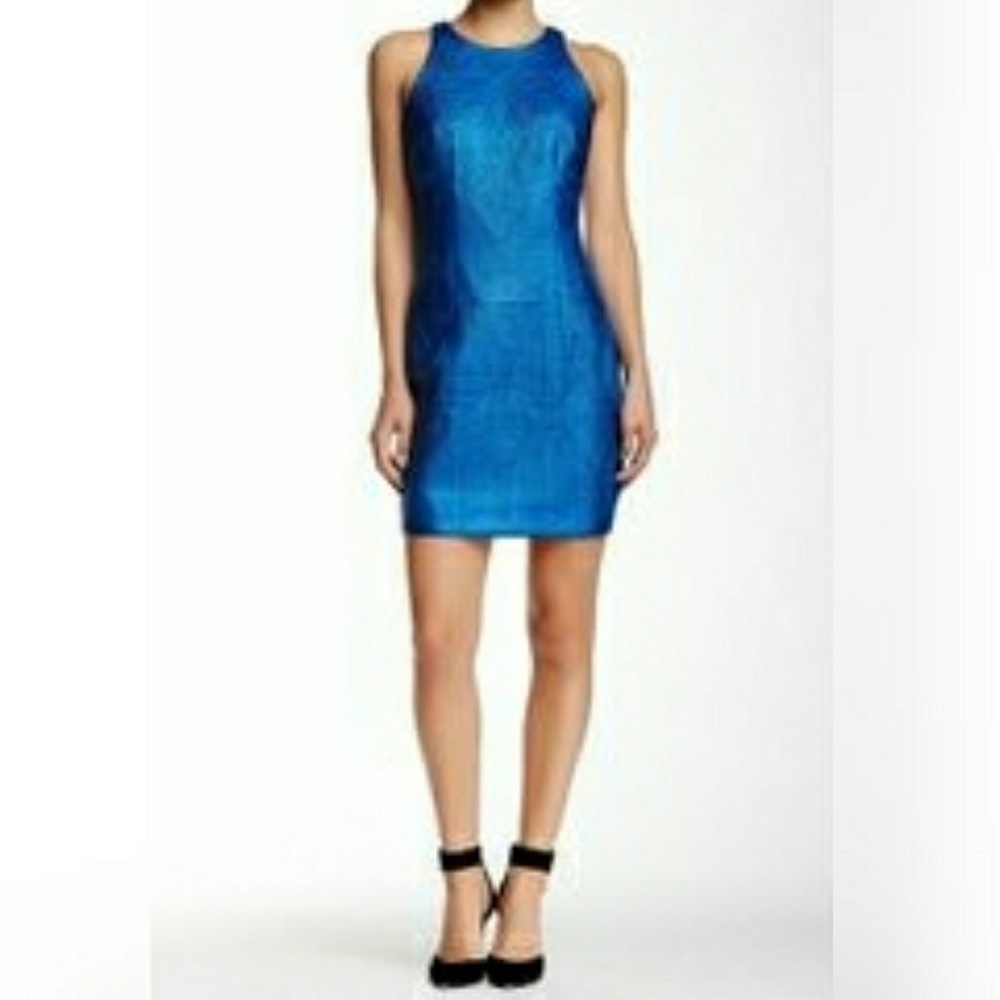 NWT Alexia Admor Metallic Blue Scuba Dress