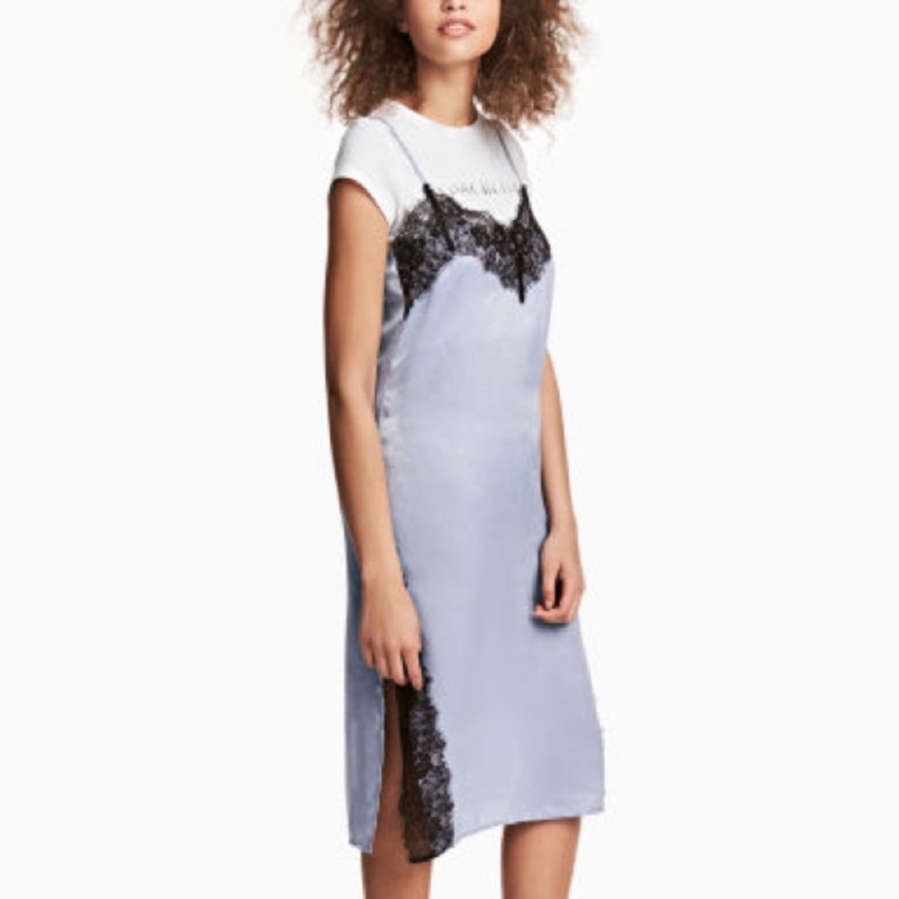Blue slip dress