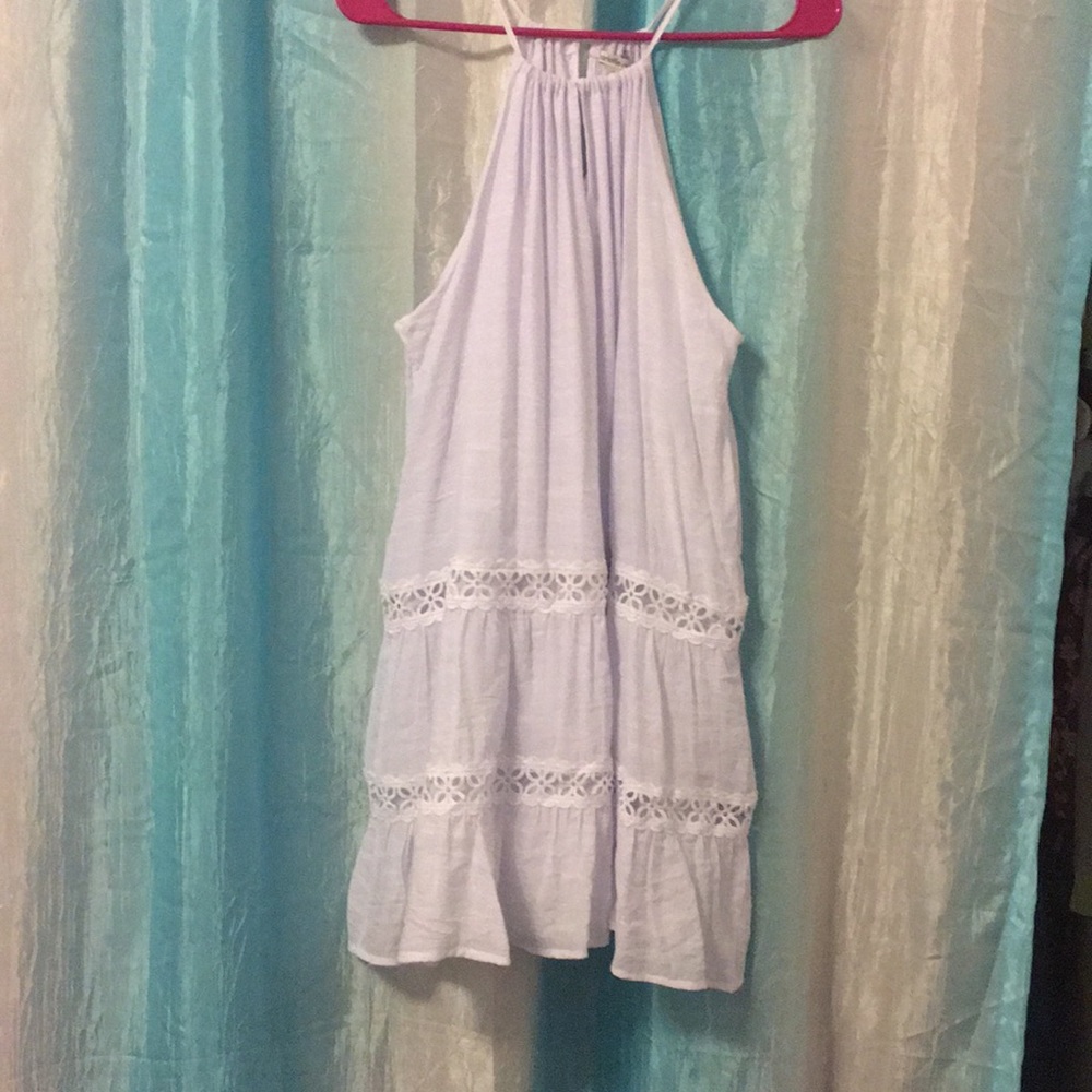 White bib neck dress