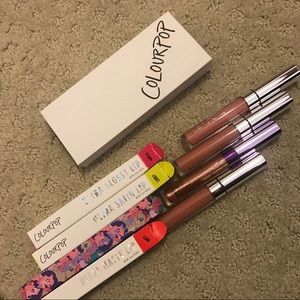 colourpop lipstick*4 + small empty platte
