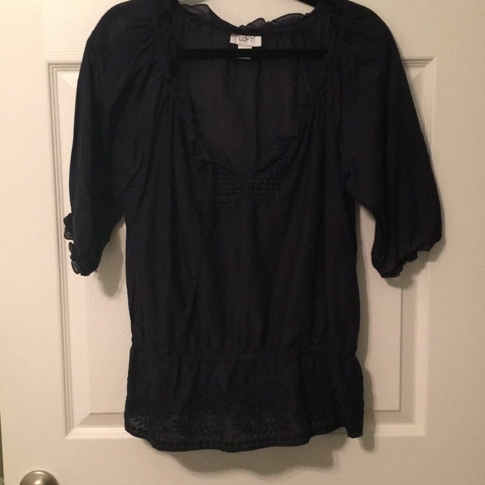 Navy LOFT blouse