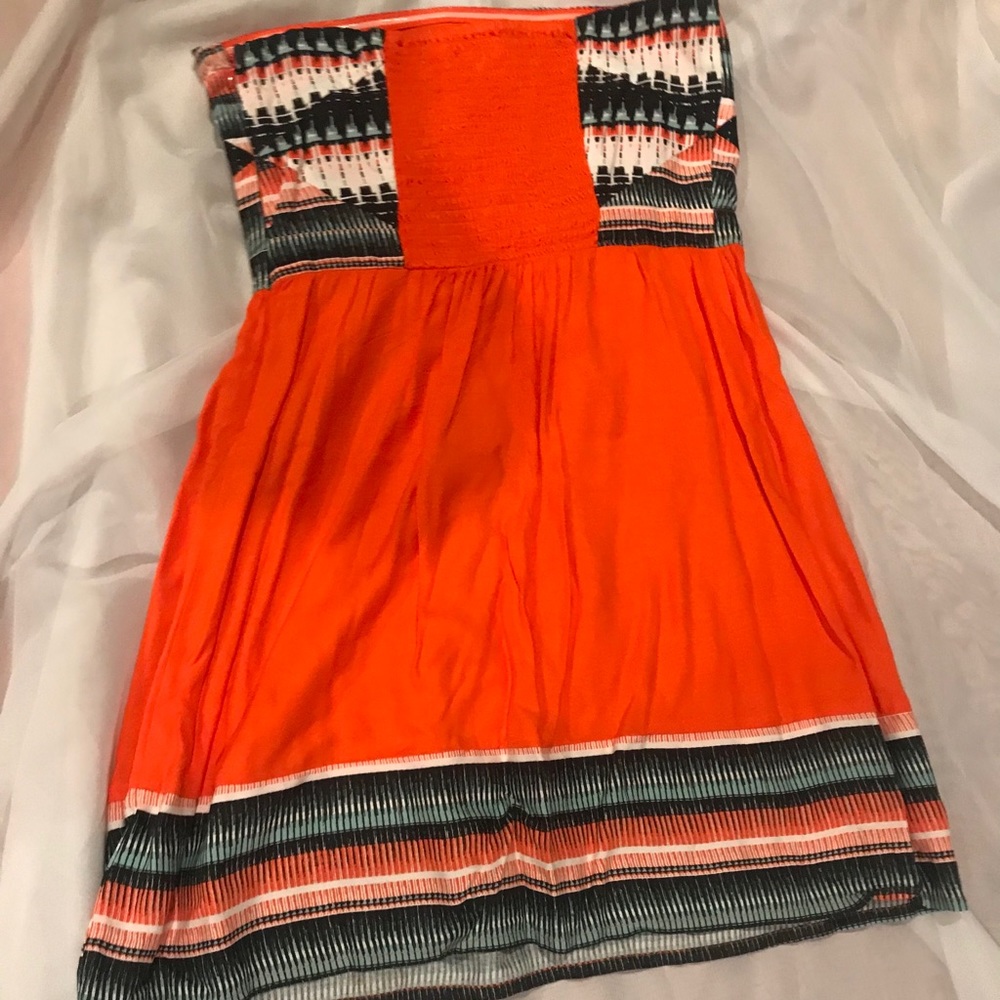 Silence & Noise orange strapless dress - Picture 5 of 6