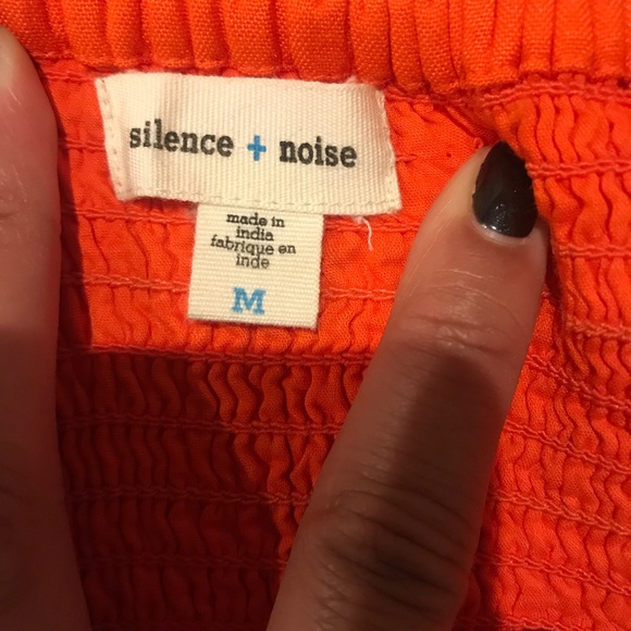 Silence & Noise orange strapless dress - Picture 6 of 6