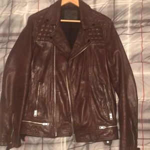 Men’s Large All Saints Oxford Blood Brown Jacket