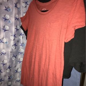 Red soft tee shirt relaxed tee