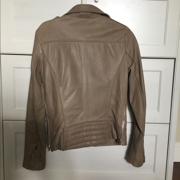 Zara taupe leather jacket - Picture 6 of 7