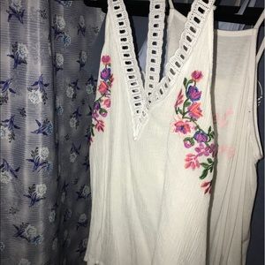 White Floral Tank