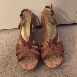 Brand New Tan Guess Wedges