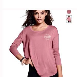 Pink Victoria's Secret long sleeve high/low tee