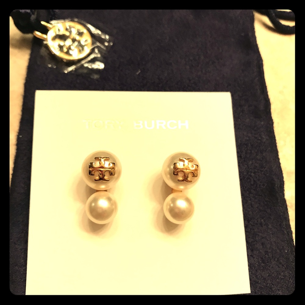 Tory Burch Double Pearl Earrings