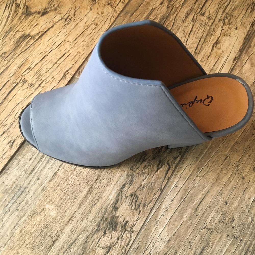Moon Blue Nubuck Mules - Picture 2 of 8