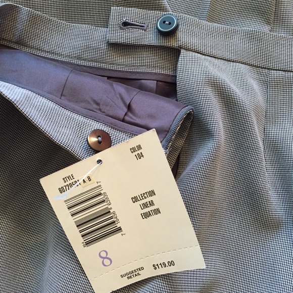 Liz Claiborne Houndstooth Side Zip Dress Pants 8P - Picture 4 of 6