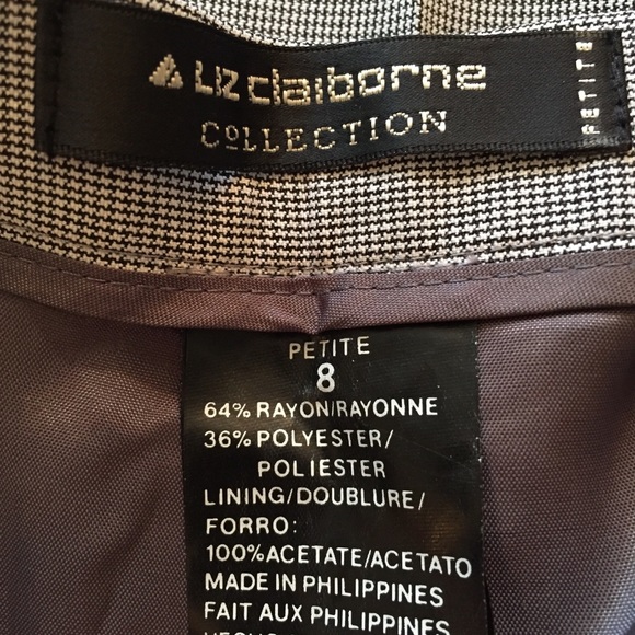 Liz Claiborne Houndstooth Side Zip Dress Pants 8P - Picture 6 of 6