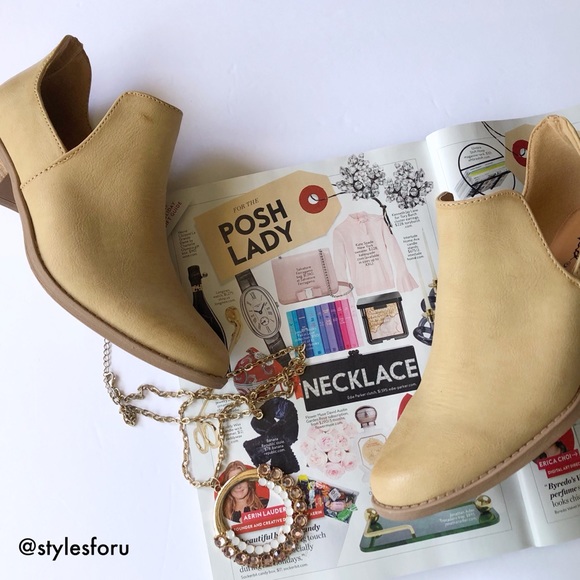 ❤️ Tan open side ankle bootie - Picture 3 of 8