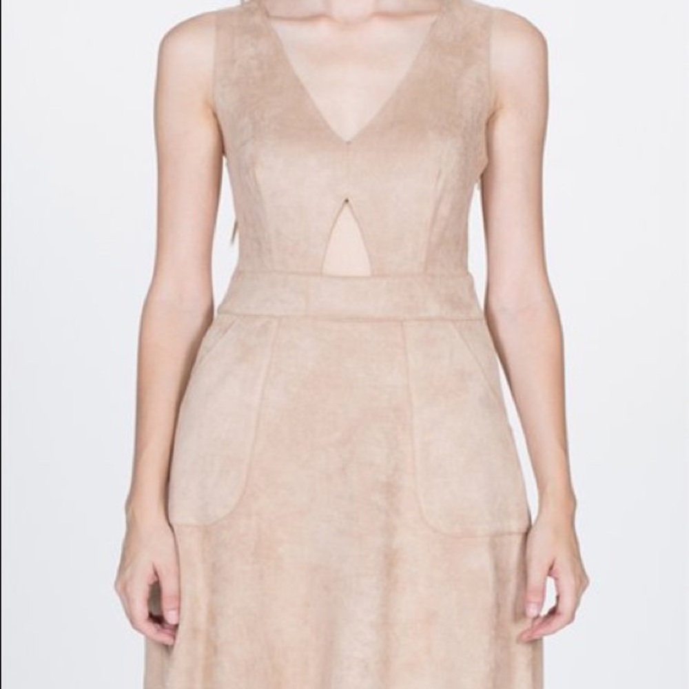 La Reine Warm Sand Cutout Fit & Flare Dress