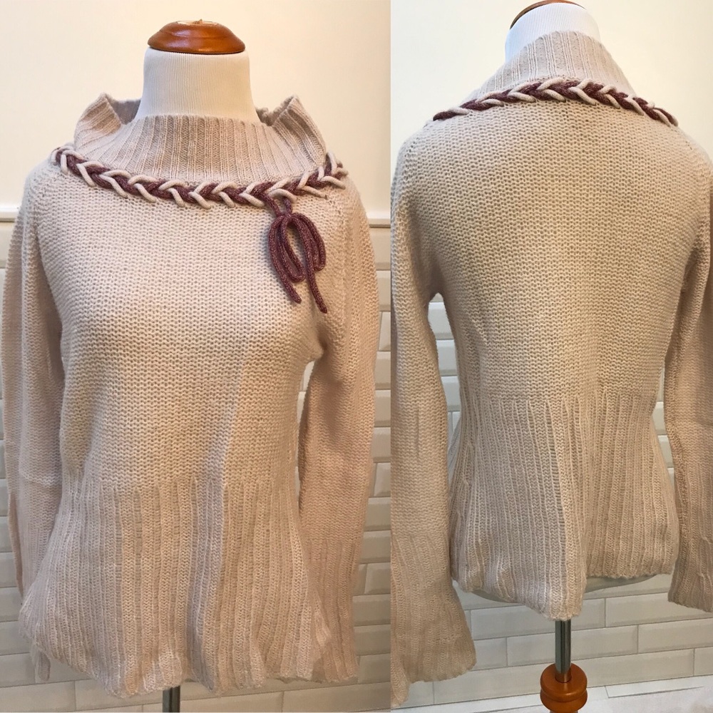 Anthropologie Sweater - Braided Design - Purple
