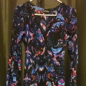 EUC Express boho long sleeve maxi dress