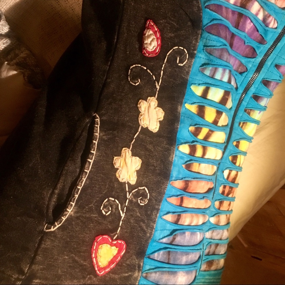 Kyber Hooded Cotton Jacket Tie Dye Zip Up Hoodie - Picture 6 of 8