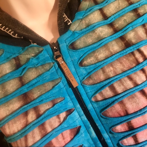 Kyber Hooded Cotton Jacket Tie Dye Zip Up Hoodie - Picture 3 of 8