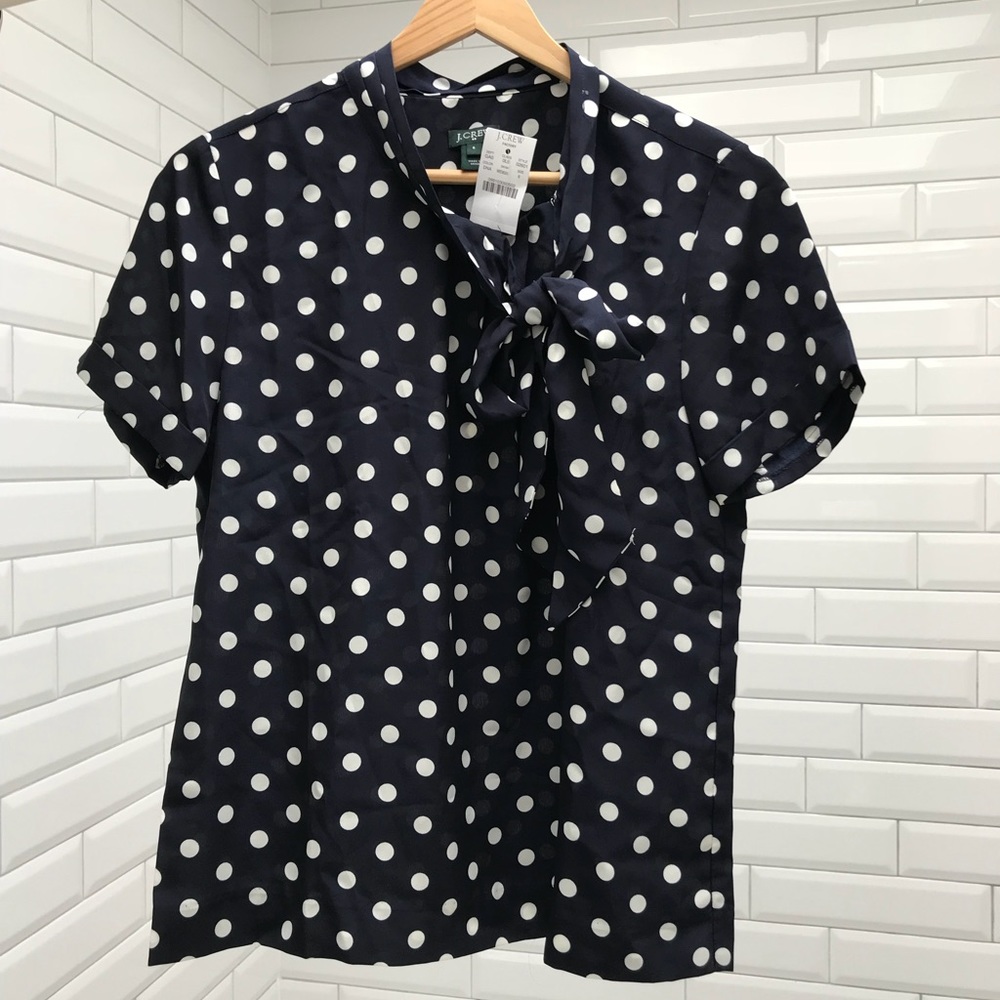 🆕 J. Crew Factory Polka Dot Blouse w/Bow