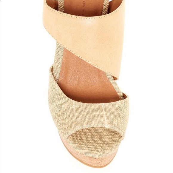 Perfect Tan Peep Toe Platform Cork Wedge Sandal - Picture 5 of 5
