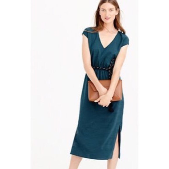 J.Crew Perforated Drapey Side Slit Dress w/Pockets - Picture 3 of 4