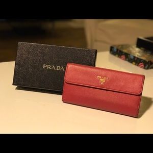 Prada Leather Long Flap Wallet