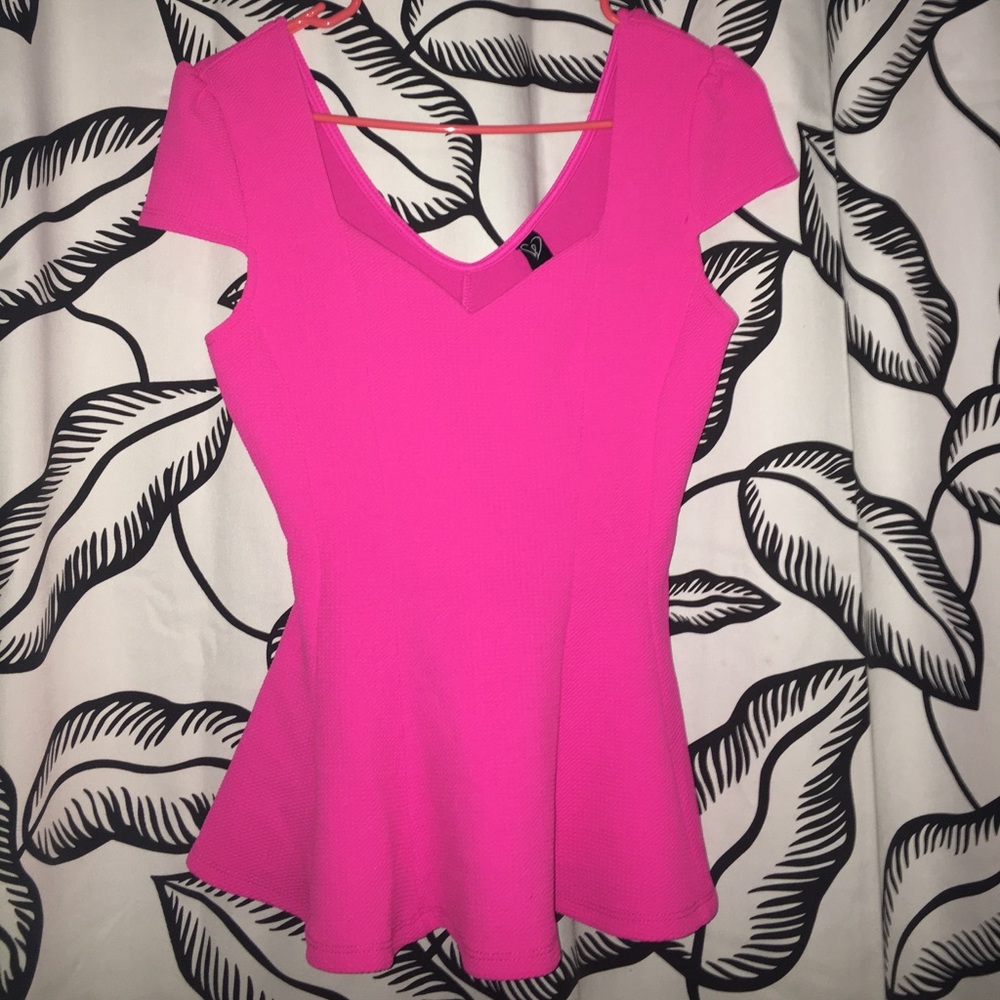 Windsor Peplum Fushia Shirt
