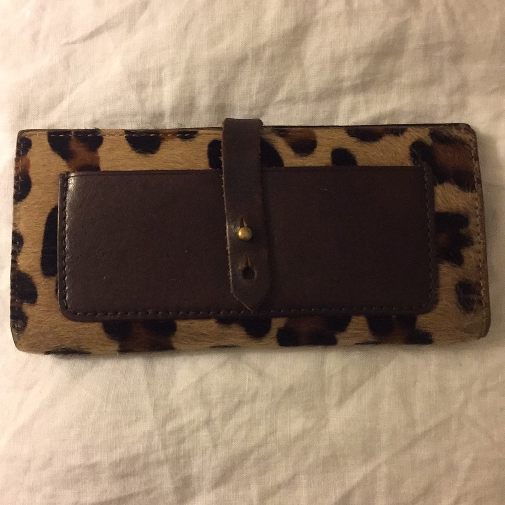 Madewell calf hair, leopard print wallet