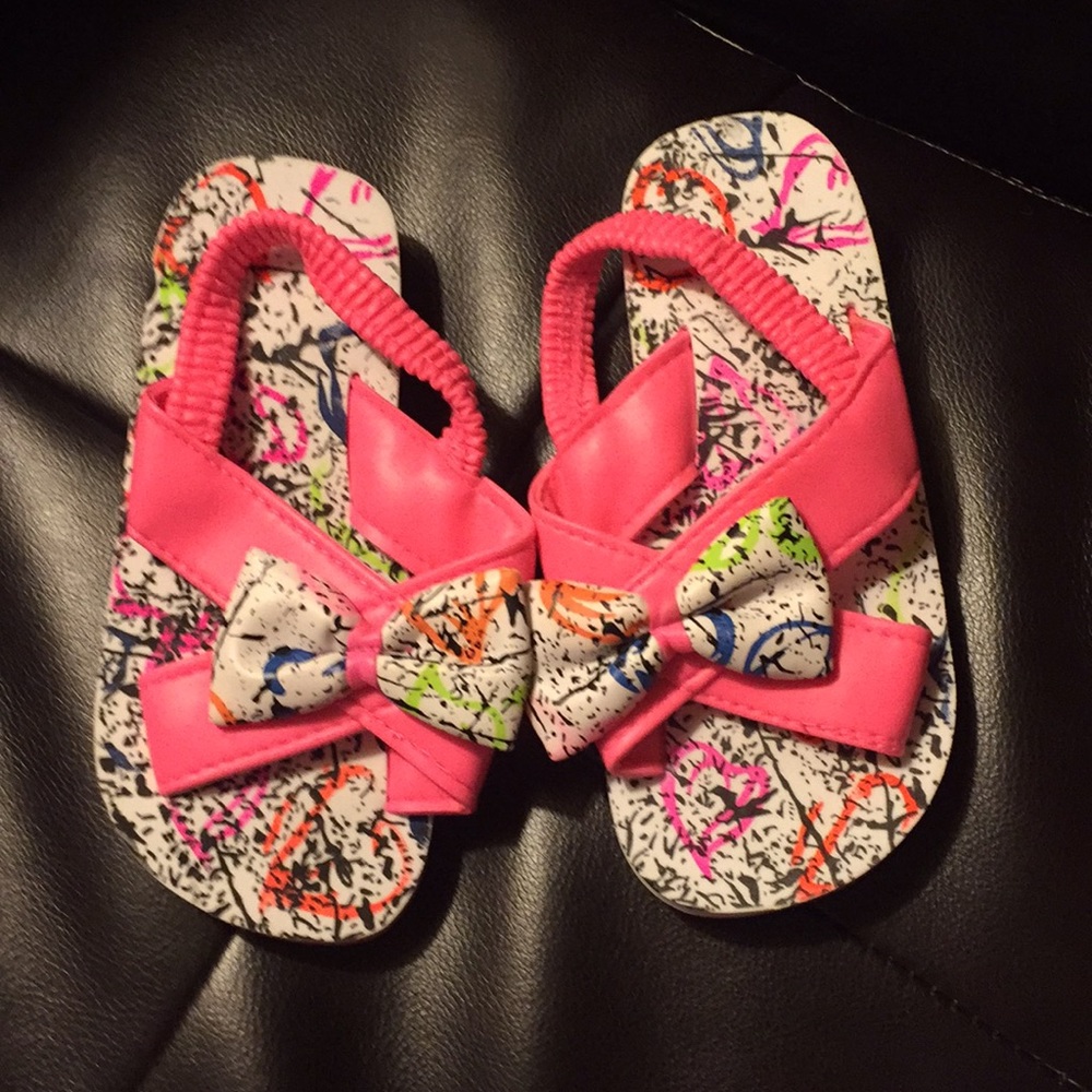 90s Paint Splattered Sandals -Youth Girl Size 9