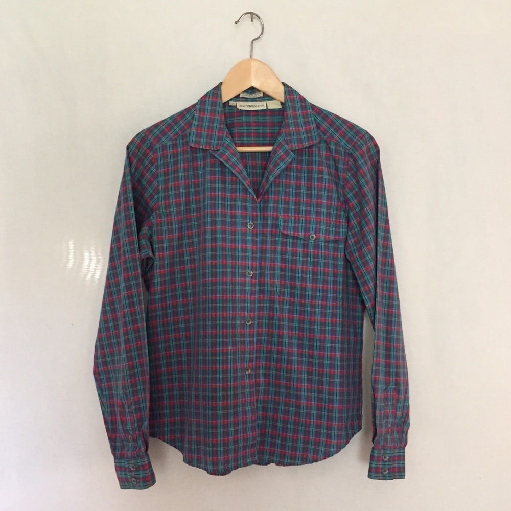 Vintage 70s/80s Levi Strauss plaid blouse