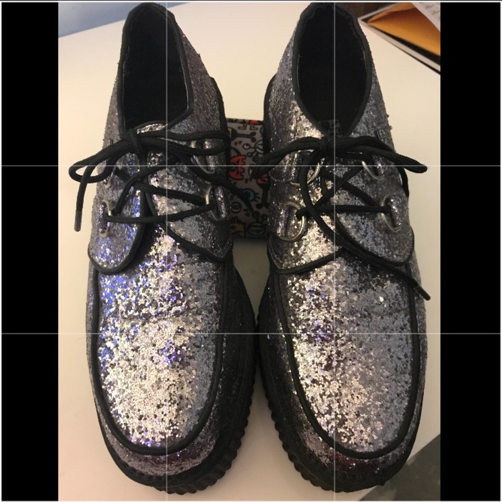 Silver Sequin T.U.K Creepers