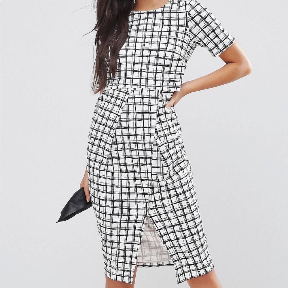 ASOS ® Wiggle Dress In Check Print