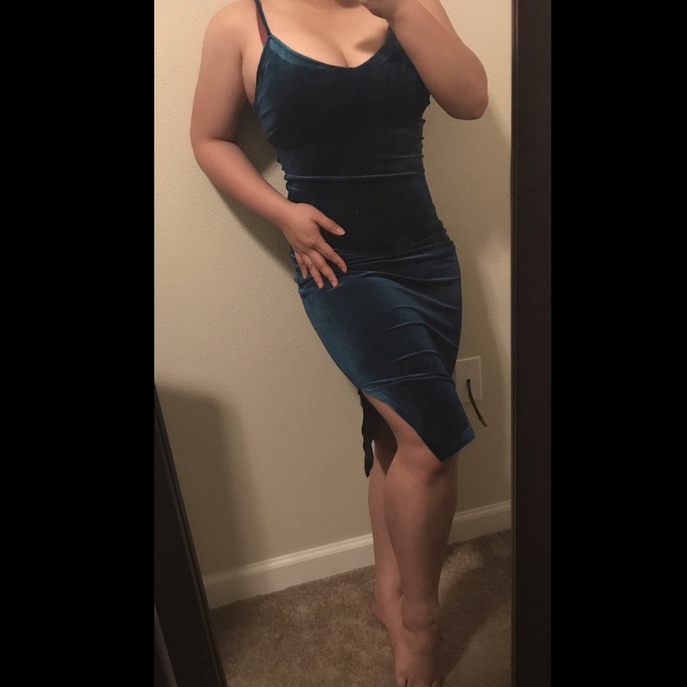 Velvet Slit Dress