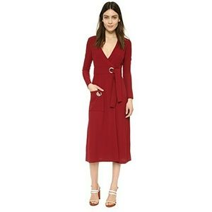 NWT A.L.C Bordeaux Ray Midi Wrap Dress