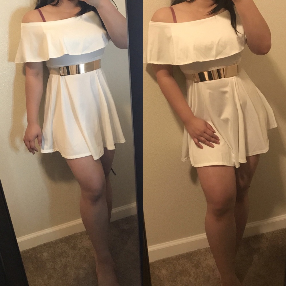 White off shoulder flowy dress